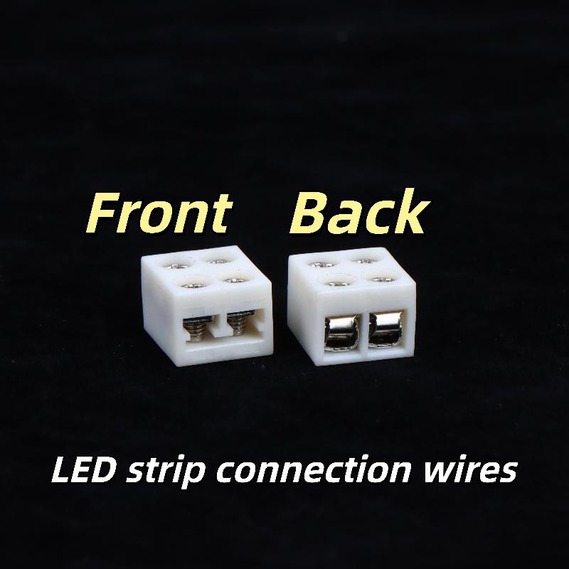 LED Strip Connector Kits 2/10Pcs 8mm 2Pin Screw Fixing No Soldering for Home DIY Decor