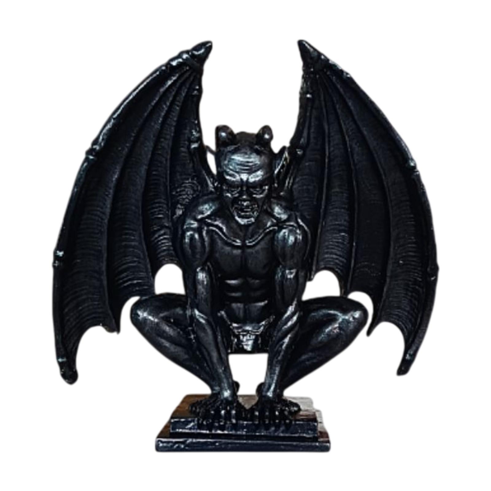 

Resin Demon Angel Gargoyle Statue Guardian Miniature for Home Office Lifelike Shelf Collection 18.5x10x19cm Tabletop Ornament чорний