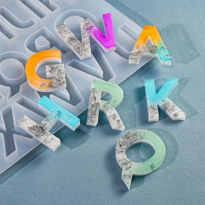 Alphabets Epoxy Resin Mold Letter Silicone Mould for DIYs Keychain Earrings Pendant Epoxy Resin Jewelry Craft Casting Mo