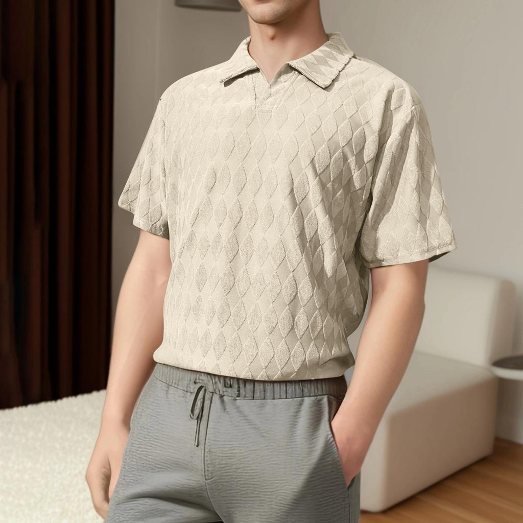 Herren Einfarbiges V-Ausschnitt Oberteil Herren Sport Kurzarmshirt