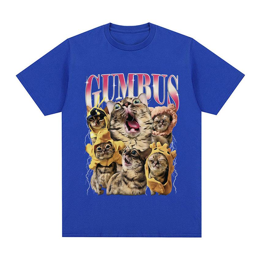 GUMBUS Funny Cat Meme Graphic TShirt Unisex Women Fashion Harajuku Short Sleeve T Shirt Vintage Oversized High Quality Cotton Tees