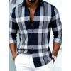Nouvelle chemise à manches longues pour homme Mode décontractée Impression rayée 3D Chemise de haute qualité Haut à manches longues à boutonnage simple