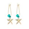 Turquoise Starfish Long Dangle Earrings for Women - Fresh Summer Beach Resort Style