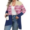 Women's Fall And Winter Fashion Casual Print Long Sleeve Mid-Length Cardigan Jacket