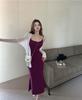 Suspender dress women's medium and long spring new design sense niche skirt slim hip skirt long dress sweet hottie