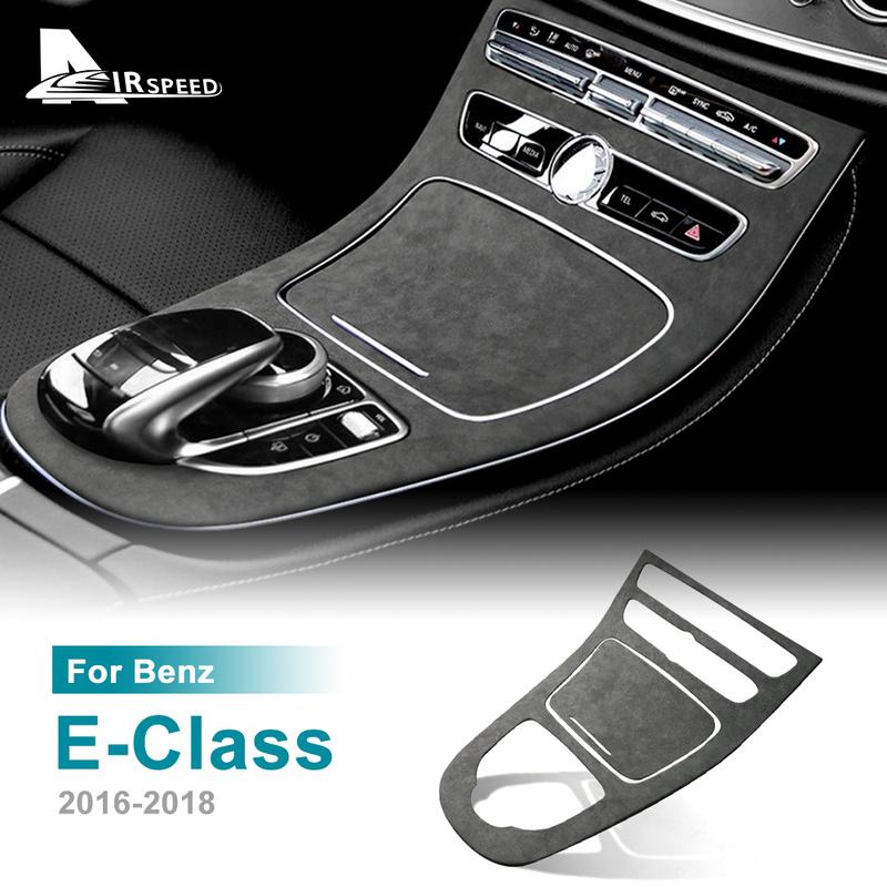 Italy Super Suede Cover For Mercedes Benz E Class W213 2016-2018 Car Center Console Gear Shift Panel Sticker Trim Accessories
