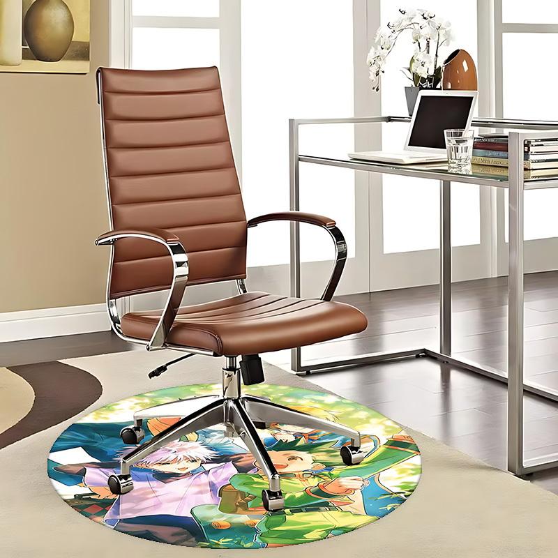 

1pc Anime Cartoon Design Round Carpet - Office Chair Mat, Non-Slip Rug for Home Decor, Living Room, Bedroom, Game Room & Dormitory, Suitable for All S 80cm by 80cm
