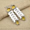 Citrine Gemstone 925 Sterling Silver Handmade Dainty Earrings For Wedding Gift Jewelry