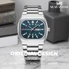 New Men Watches 40mm Square Quartz Movement Analog Diving Series Clock Black Stainless Steel Top Brand Watch for Men