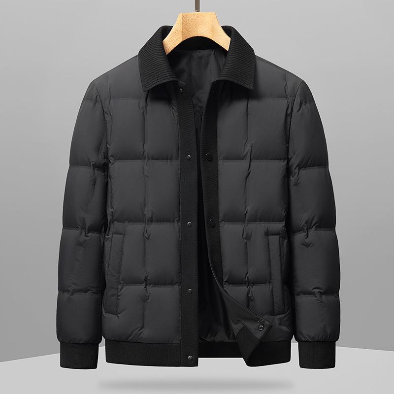 

2025 Men s Versatile Lapel Down Jacket: Stylish & Warm Winter Outerwear for All Ages 3XL чорний