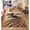 Dynamic Fusion Body Rug Figure with Red Headwrap Blending Into Sand Striking 3D Illusion Carpet for Modern Home Conversation