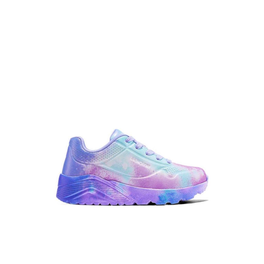 Skechers Kinder Uno Bequem Vielseitig Rutschfest Langlebig Niedrig geschnittene Freizeitschuhe Kinder Sneaker Blau Lila 310486L-BLMT