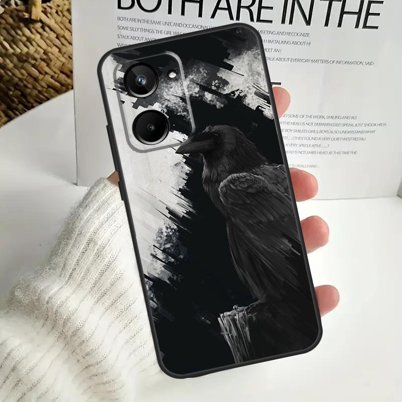 Crow Raven Dark Skull Case For Realme C67 C55 C53 C51 C35 C33 C31 C30 C25s C21Y GT Neo 5 GT5 9 10 11 12 Pro Plus