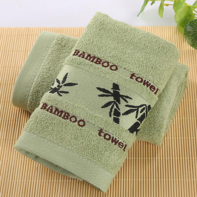 Embroidered 100% Bamboo Fiber Big Bath Towels  34x34cm Face Beach Multifunction Shower Towels Toallas 34x34cm 1pcs зелёный