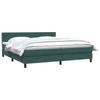 Box Spring Bed with Mattress Dark Green 180x220 Cm Velvet