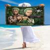 Roronoa Zoro Print Beach Towel, Large Soft Quick Dry Towel for Beach Camping Swimming