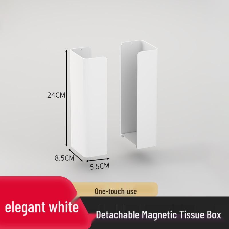 Magnetic Refrigerator Tissue & Paper Holder - Punch-Free, Pull-Out Design