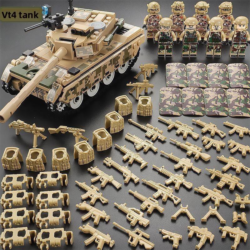 Совместимый танк Военная фигурка Спецназ Полиция Бронеавтомобиль Детский сборочный пазл 8+