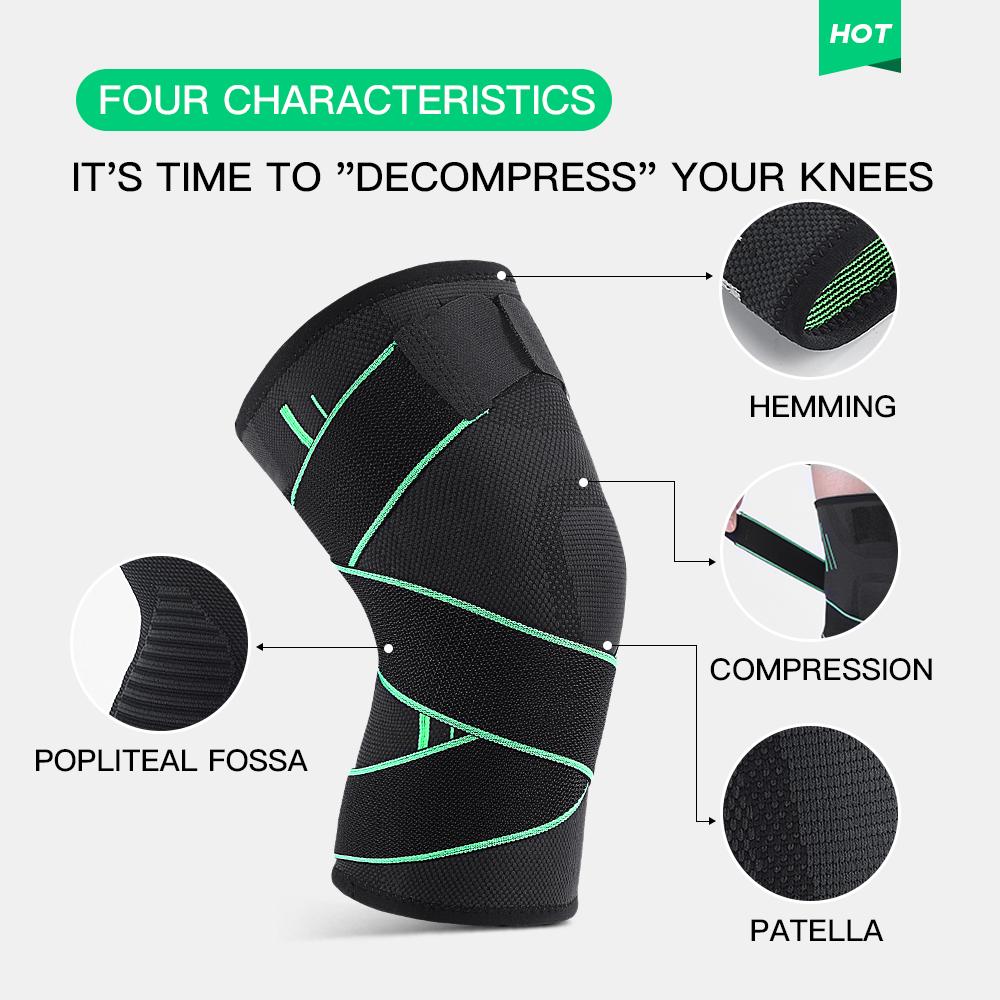 Fitness Running Basketball and Cycling Functional Knitted High-elastic Knee Pads To Protect Tendons PracticalDesign
