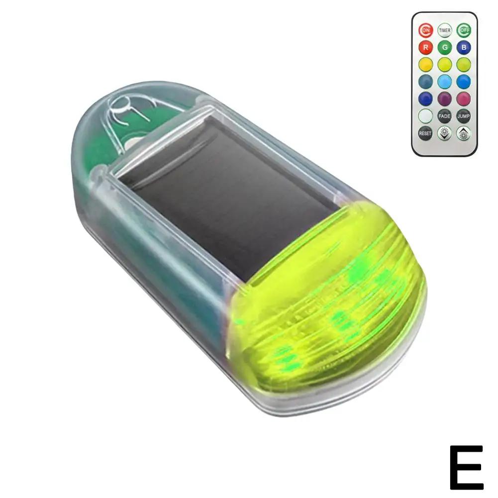 1pc Colorful Remote Control Car Motorcycle Decorative Solar Roof Lights 3led Auto Roof Lights Pickup Lights Warning Supplie E1i5