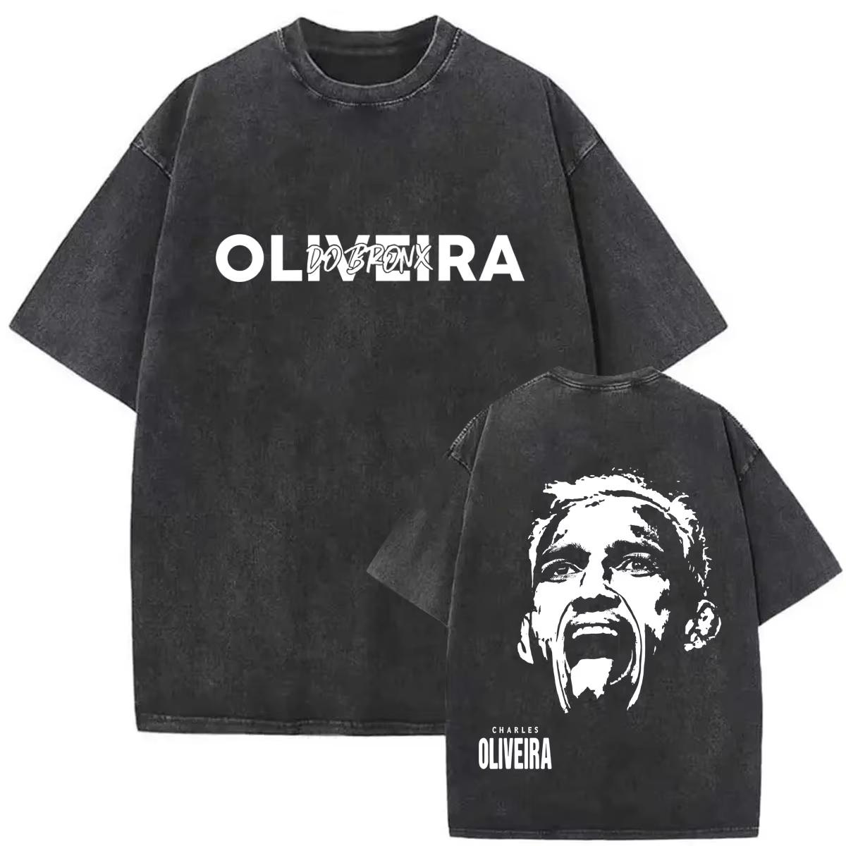 Simple Chic Street Clothing Vintage Gewassen T-shirt Charles Oliveira Do Bronx Grafisch Heren Dames Y2K T-shirts Retro Klassiek Hip Hop Streetwear Top XXL