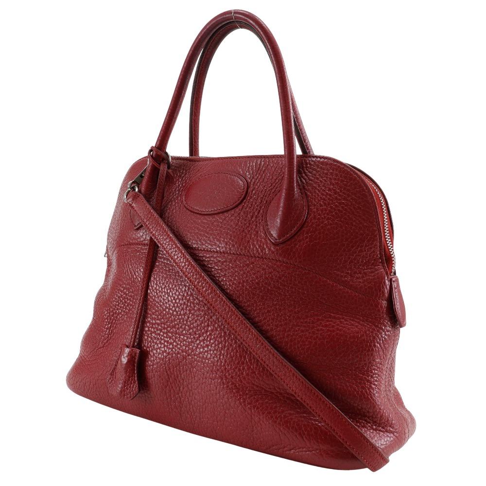 HERMES Bolide31 Handbag 2WAYShoulder Red/Silver Hardware Ardenne Women Used