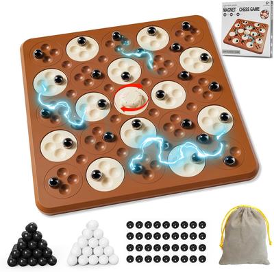 HMshuo Magnetic Ball Gomoku, Educational Toy, Renju, Board Game, Competitive Game, Brain Training Toy, Table Game, Ages 6+, Brown