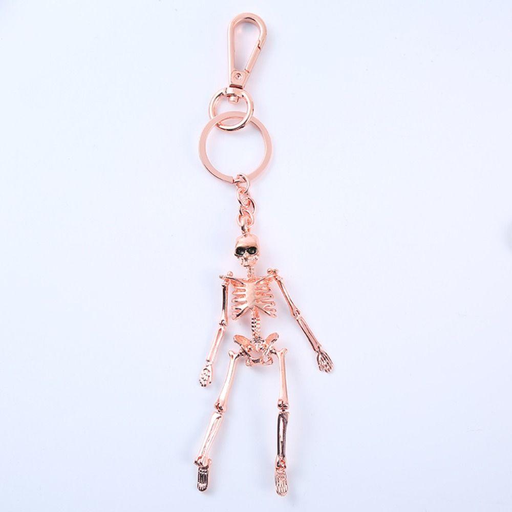 Punk Style Human Skeleton Pendant Multi-jointed Gothic Keychain Skull Keychain Halloween