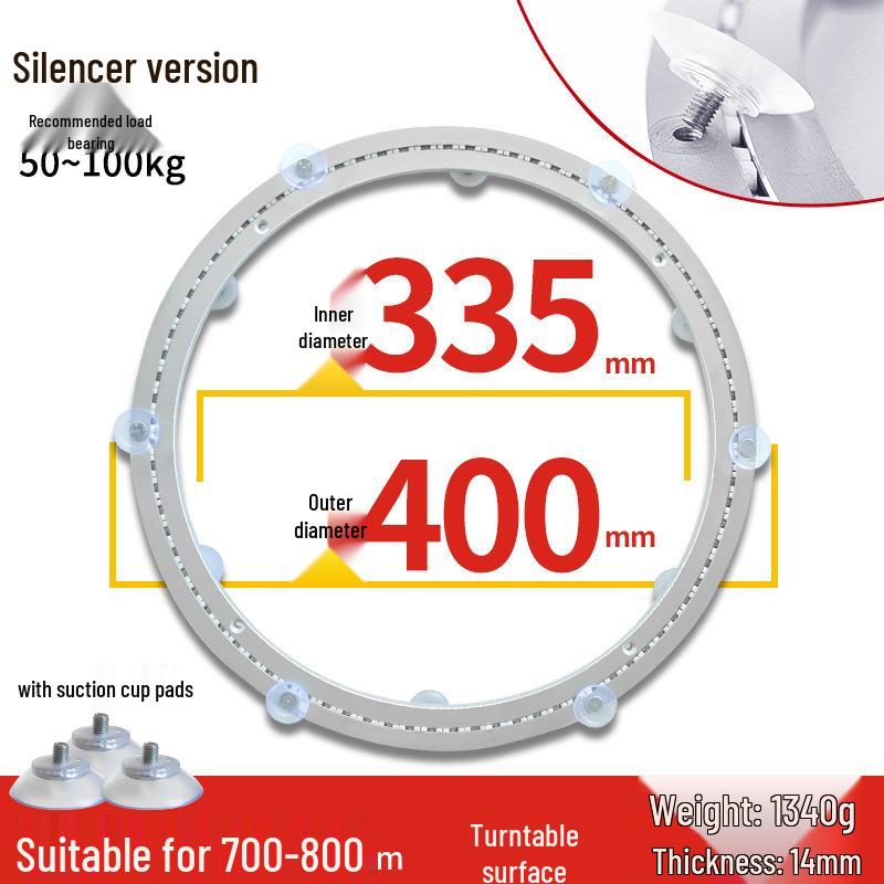 Round Marble Wooden Dining Table with Silent Aluminum Lazy Susan and Rotating Base