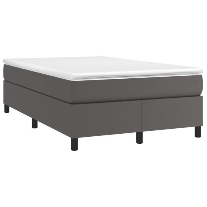 3144600 vidaXL Divan Bed with Mattress Grey 120x200 Cm Faux Leather