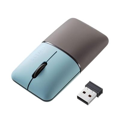 SANWA SUPPLY Silent Wireless Blue LED Combo Mouse Thin SLIMO Blue (Rechargeable) MA-WBBS310BL