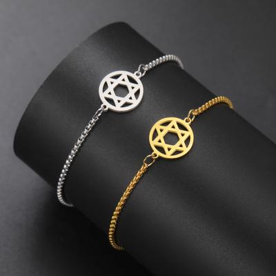 Hexagonal Star Pendant Bracelet Stainless Steel Men's and Women's Classic David Star Talisman Bracelet Couple Jewelry Gift