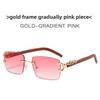 Leopard Print Unisex Frameless Sunglasses With Uv400 Protection For Travel And Fashion