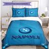 Set Lenzuola 3 Pezzi Stampato Napoli FC Traspirante Copripiumino con Federe Biancheria da Letto Decorativa per Camera da Letto Casa