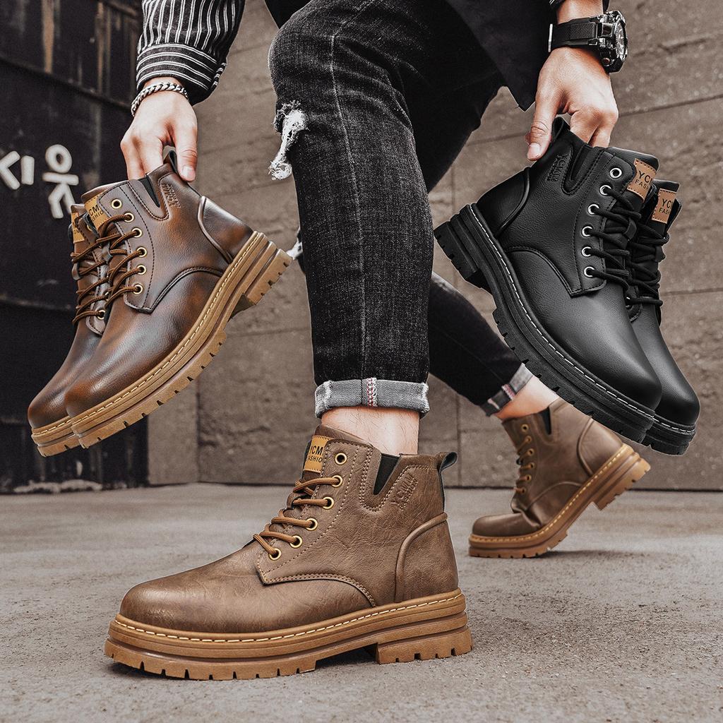 22 years old new Martin boots retro style high-top shoes casual leather shoes soft sole big head shoes