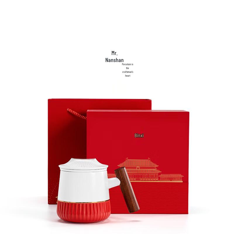 

Nanshan Gentleman Ceramic Tea Mug with Wooden Handle