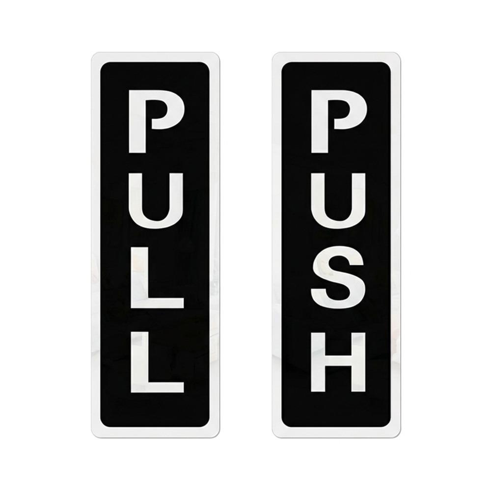Acrylic Push Pull Sign Sticker Push & Pull 3D Sliding Door Sticker Self-adhesive Waterproof Window Door Sticker Shop Door