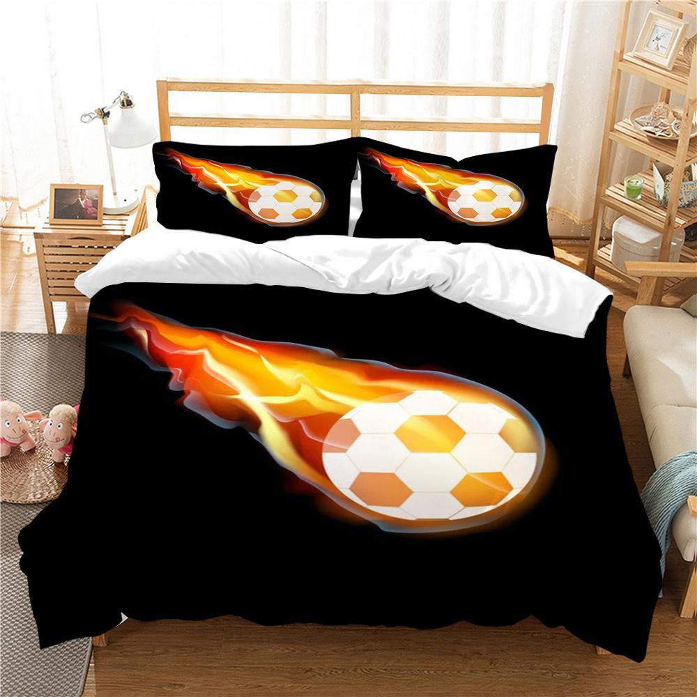 Hot Sell Football Bedding Cover Suit Scripes Unique Design Duvet Cover Set Soccer Bed Clothes Polyester Home Textiles Man Single Size Quilt Cover