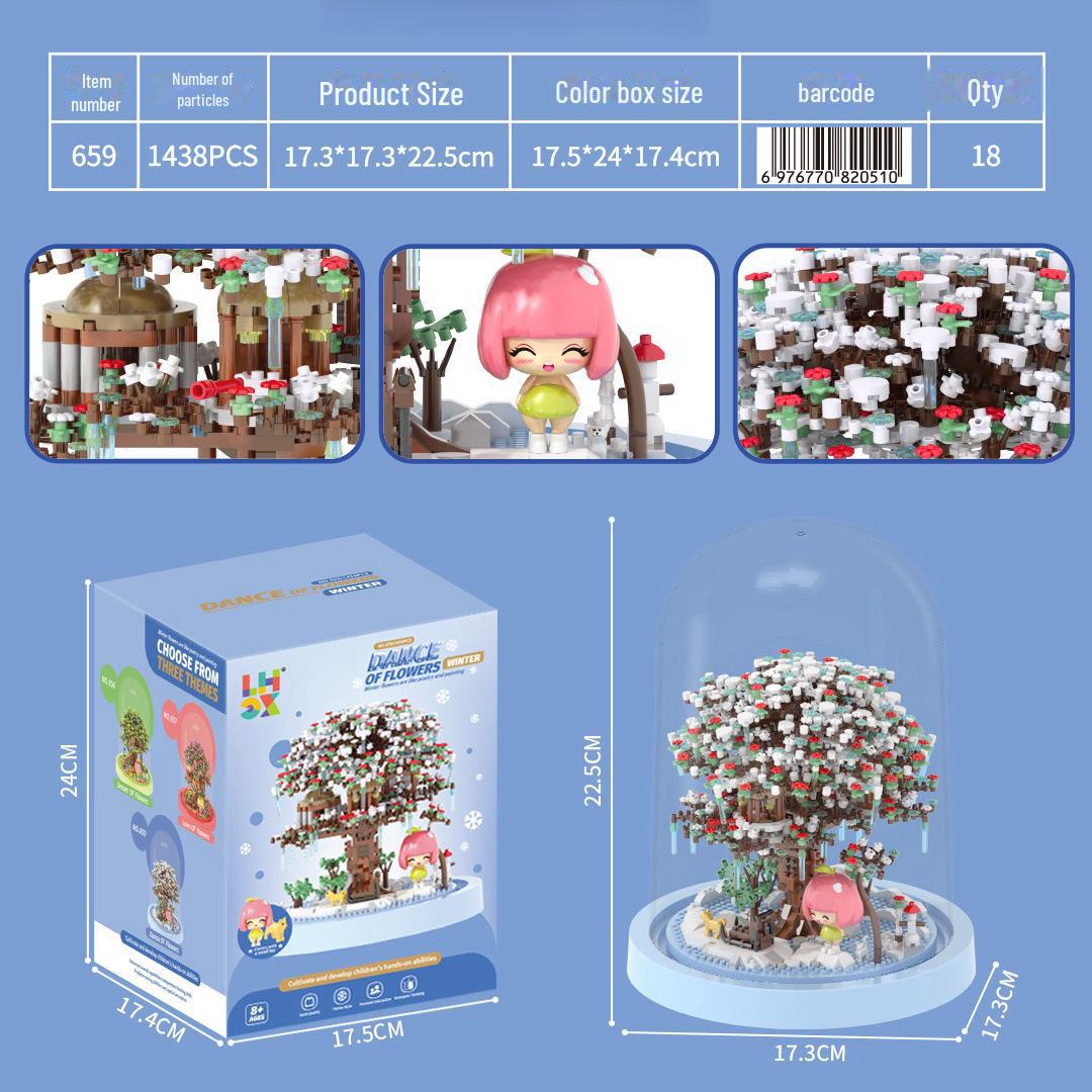 

Мини-набор строительных блоков из 609 деталей: Набор для самостоятельного изготовления железнодорожной станции «Цветущая сакура» и романтического домика на дереве для взрослых