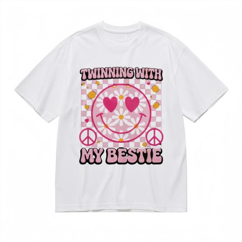 Женская трендовая дышащая классическая футболка с принтом Ромашка Мир Розовый 4XL