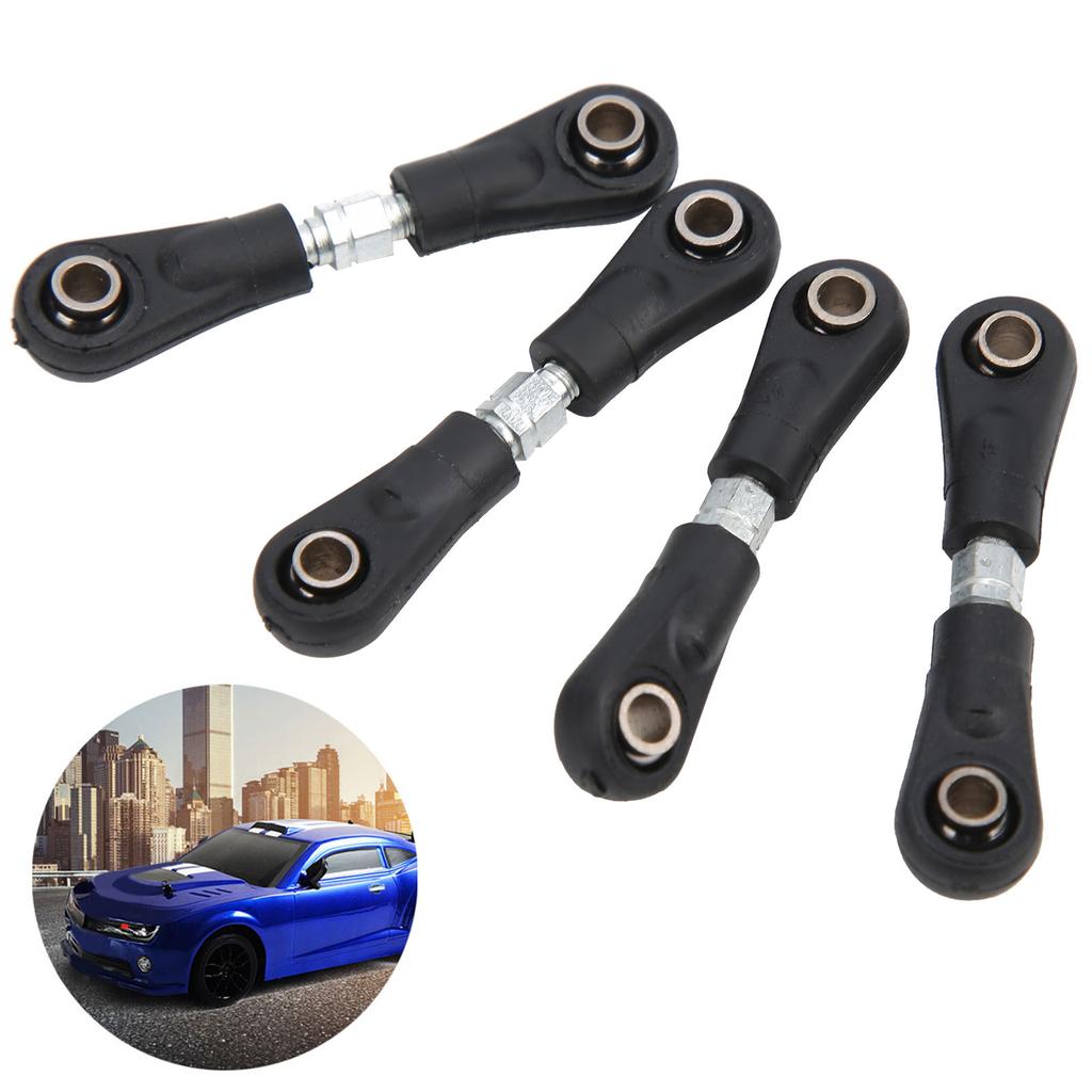 4Pcs Steering Tie Rod Set Black Metal for 1\10 RC Flat Car Replacement Accessories(4250mm )