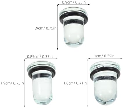 Yardenfun Glass Ear Plugs 3 Pack Set with Curved Design Creative Ear Jewelry Comfortable Fit Easy Care for Daily Wear and Parties