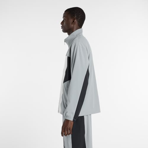 New Balance Men's Woven Track Jacket (MJ61H33O), model worn by Shohei Ohtani, perfect for club activities. Moisture-wicking, quick-drying, and availab