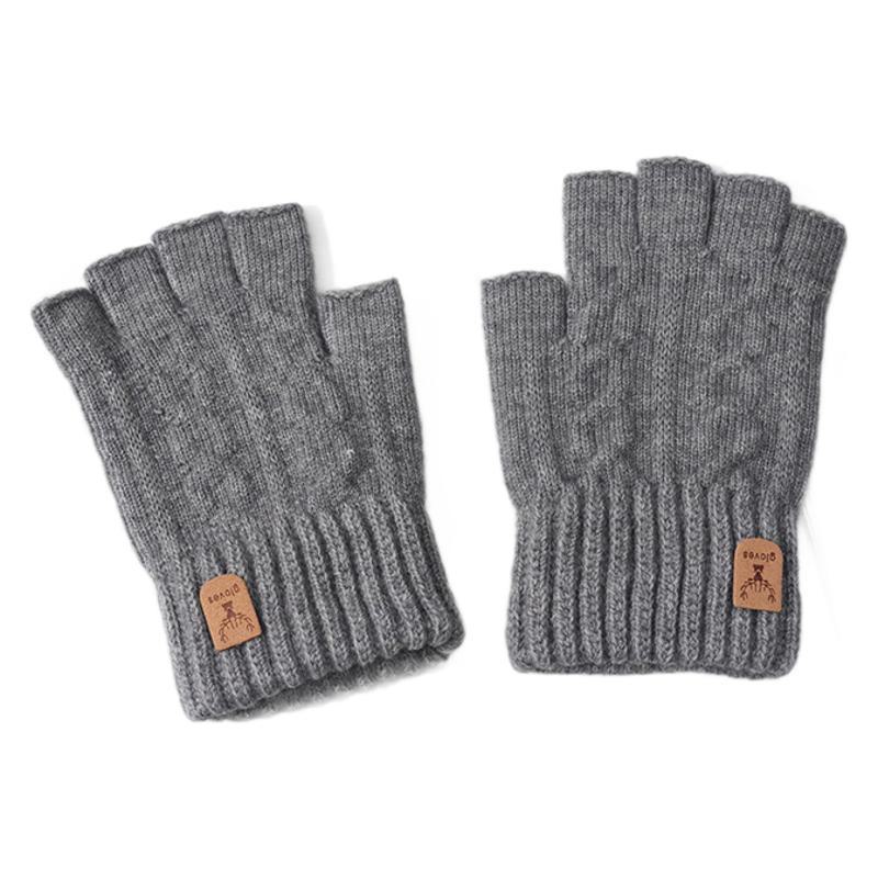 Guanti da Ciclismo in Lana di Alpaca a Mezza Dita: Caldo, Antivento, Traspirante e Portatile per Autunno e Inverno.