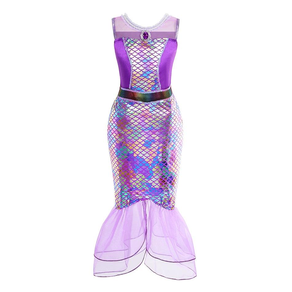 Girl's Little Mermaid Ariel Princess Dress Cosplay Costume For Children Beautiful Mermaid Skirt For Girls' Parties And Performances