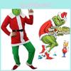 Feestelijk Hoe de Grinch Kerstmis Stal Volwassen Kostuumpak Voor Vakantie Cosplay Plezier