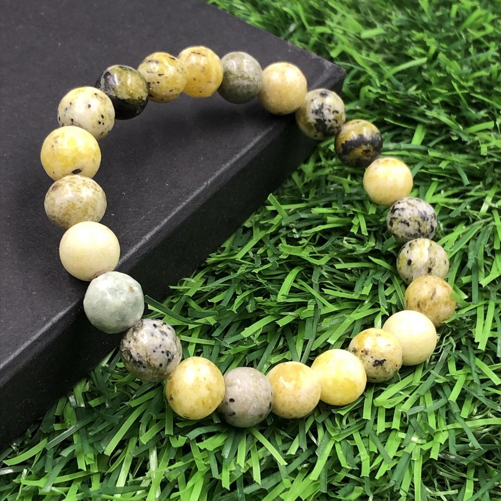 8mm Natural Serpentine B Gemstone Round Beads Unisex Designer Bracelet 7.5" For Valentine's Gift RBB-49
