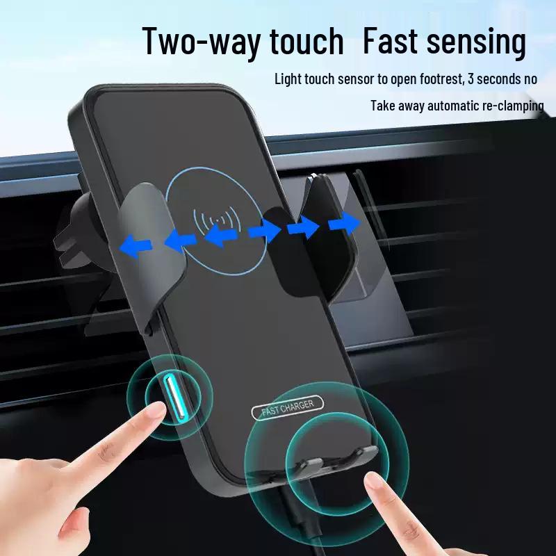 In-Stock 15W Wireless Car Charger & Phone Holder with Touch Sensing серый
