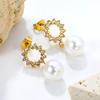 Freshwater Pearl Pendant Earrings for Girls, Sweet Party Style Light Luxury Fashion INS Jewelry, Premium Birthday Gift