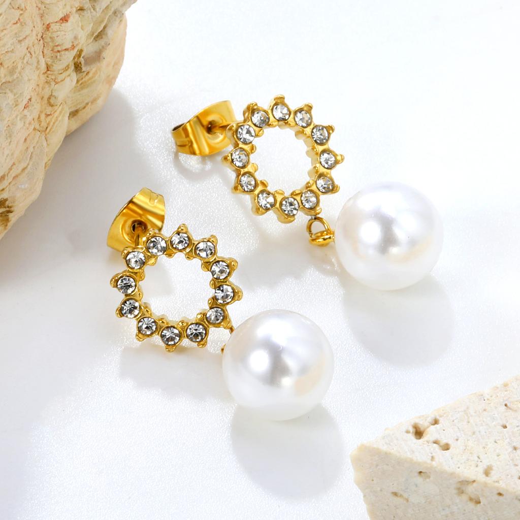 Freshwater Pearl Pendant Earrings for Girls, Sweet Party Style Light Luxury Fashion INS Jewelry, Premium Birthday Gift
